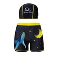 thumbnail image 1 of Tauxra Men's Swim Trunks with Print Elastic Waistband Quick Dry Flat Front Shorts for Men 5 Inch Inseam with Drawstring, 1 of 3