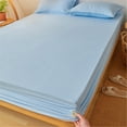 thumbnail image 4 of Clearance! Solid Color Japanese Yarn Dyed Single Bed Cover Pillowcase Set Bed Sheet and Pillow Case + 1 Pair, 4 of 4