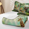 thumbnail image 4 of Manfei Safari Animal Twin Quilt Set,Cute Elephant Twin Coverlet Set,Green,2 Pieces, 4 of 7