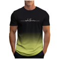 thumbnail image 3 of Wavsuf Mens Tees Shirts Men Plain T Shirts Short Sleeve Elasticity Fashionable Tight Round Neck Undershirt T Shirt Yellow Size 2XL, 3 of 6