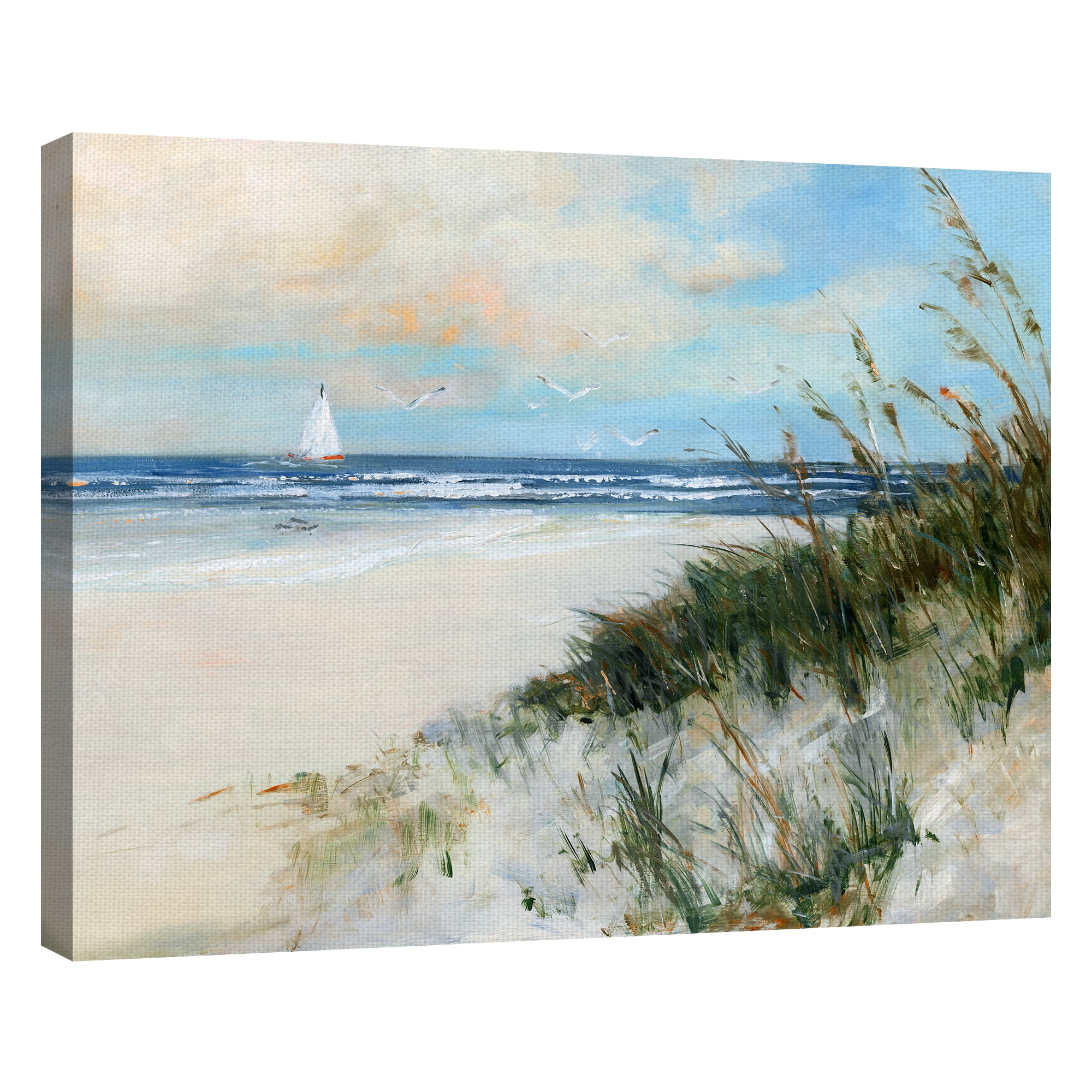 Fine Art Canvas Oak Island Sunrise Beach Sail by Sally Swatland Canvas Art Print