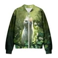 thumbnail image 4 of DISNIMO St. Patrick's Day Sweatshirts for Women Cat Flower Printed Jackets Long Sleeve Outerwear Jacket Zip Up Sweatshirts with Pockets, 3XL, 4 of 7