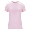 thumbnail image 4 of Njagoc3 Don't Miss Out! Ladies' Fashionable Solid Color Round Neck Short Sleeve T - Shirt for Summer, 4 of 5