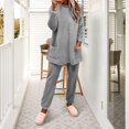 thumbnail image 2 of WCJM Club Outfits Women's Fall Winter Pullover Long Sleeve Set Soft Double Fleece with Embossed Design Cozy Loungewear for Cold Nights Two-Piece Set Women Pajama Sets, 2 of 6