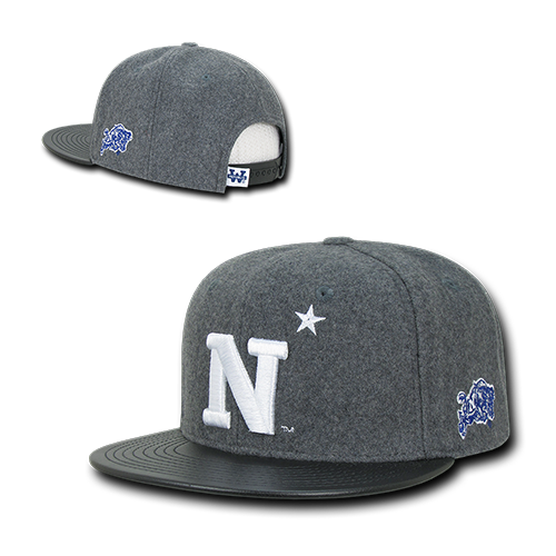 NCAA United States Naval Academy Melton Vinyl Snapback Baseball Caps