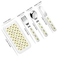 thumbnail image 2 of Cauagu Avocado Playing Music Print 3-Pieces Toddler Cutlery Set , Kids Silverware Set with Spoons Forks & Knife Stainless Steel Utensils for Kids Dishwasher Safe, 2 of 8