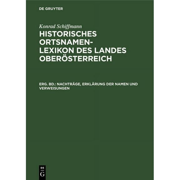 NachtrÃ¤ge, ErklÃ¤rung Der Namen Und Verweisungen, (Hardcover)