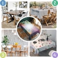 thumbnail image 4 of Colorful Swirl Tie Dye Pattern Rectangle Tablecloth 60"x84",Waterproof Polyester Rectangle Table Cloth, Wipeable Spillproof Polyester Tablecloth for Dining, Camping, Indoor and Outdoor, 4 of 5