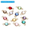 thumbnail image 3 of Uxcell 1 Set Birthstone Connector Link 2mm Hole Round Birthstone Charm 304 Stainless Steel Crystal Bead Links 12 Colors, 3 of 6