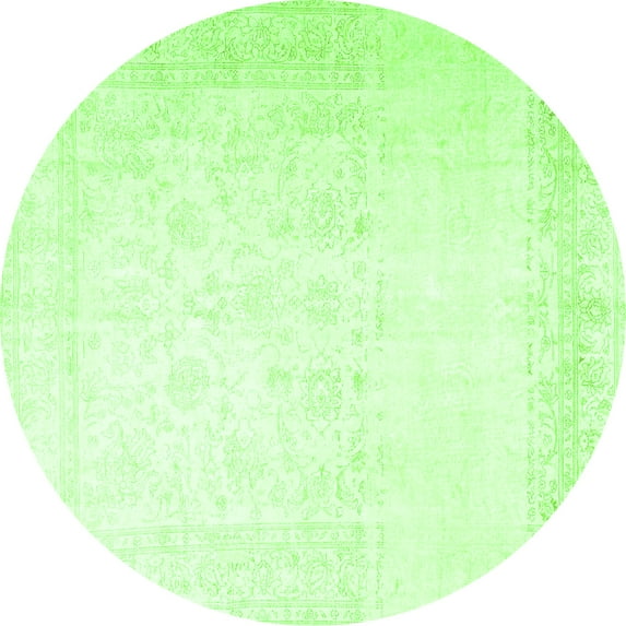 Ahgly Company Indoor Round Persian Green Traditional Area Rugs, 8' Round