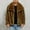 02 Brown, variant on YueHuiYing Mens Luxury Faux Fur Jacket Fluffy Furry Coats Lapel Collar Long Sleeve Turn Down Collar Outerwear Winter Warm Cardigans