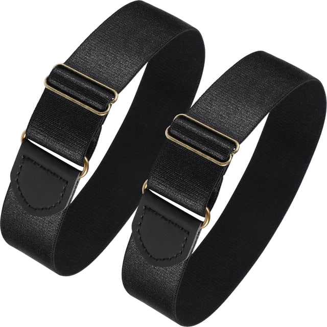 2 Pcs Brassards Élastiques Réglables Porte-Jarretelles pour Chemises Hommes Femmes