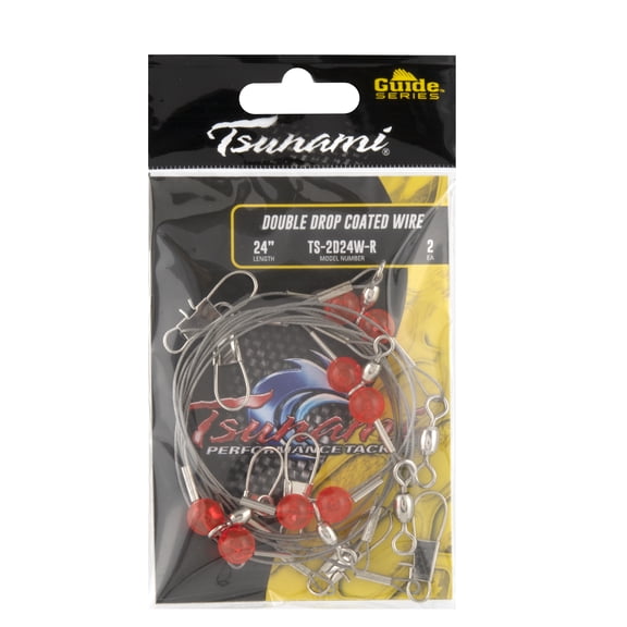 Tsunami 2 Drop Rig-24" Wire-red Beads