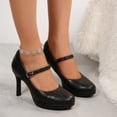 thumbnail image 4 of Pennysue Women's Pumps Closed Toe Mary Jane Pumps Round Toe Platform High Heel Dress Shoes, 4 of 7