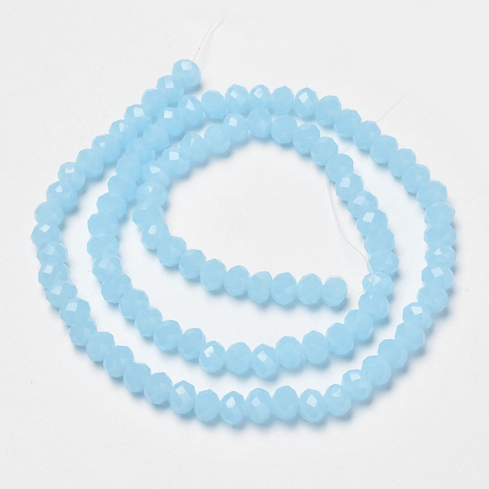 10strands Glass Beads Strands Imitation Faceted Rondelle Cyan 10x8mm Hole: 1mm about 60~61pcs/strand 46~48cm