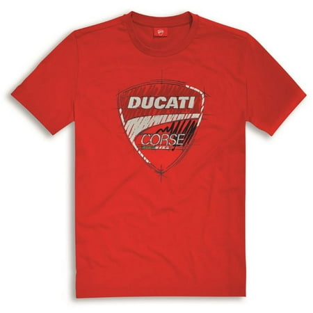 Ducati Corse Sticker - Ducati Corse '17 Graphic Sketch Short Sleeve T-Shirt Red Large