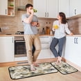 thumbnail image 6 of 2-Piece Kitchen Rugs Set Non-Slip Mats Carpet Floor for Kitchen, Bathroom (19.7"x27.6" & 19.7"x47.2") Lily Motifs Pattern, 6 of 7