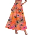 thumbnail image 4 of Vynhevius Women Halloween Print Skirt Elastic Waist A-line Flowy Party Maxi, 4 of 5