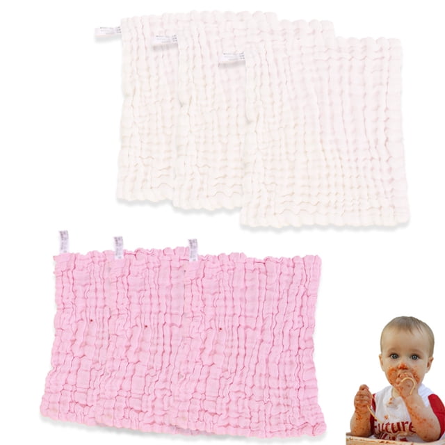 Juego de 6 piezas de 6 capas de toalla suave de muselina de color sólido para bebé, toalla de baño que absorbe el sudor, paño para hipo, 30,48 x 30,48 cm, estilo: estilo 1;