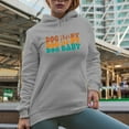 thumbnail image 2 of Dog Baby, Name for Newly Born Dogs, Groovy Retro Wavy Text Merch Gift, Heather Grey Hooded Sweatshirt or Hoodie, 2XL, 2 of 5