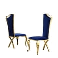 thumbnail image 2 of Elegant Side Chairs in Navy Blue Velvet and Gold Stainless Steel (Set of 2), 2 of 2