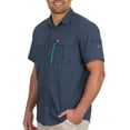 thumbnail image 3 of The American Outdoorsman Blackfoot River Fishing Shirt, Short Sleeve - Quick Dry, UPF 30 UV Protection, Modern Fit, Breathable Eyelets and Waterproof Chest Zip Multiple Pocket (Saragasso Sea, XL), 3 of 8