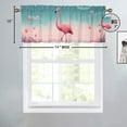 thumbnail image 4 of Cartoon Flamingo Window Curtain Valance Summer Tropical Palm Tree Floral Rod Pocket Window Valance for Living Room Bathroom Bedroom Kitchen 54 by 18 in, 1 Panel, 4 of 6