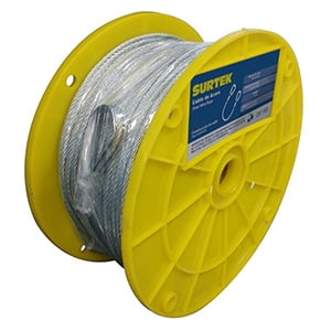 Surtek Steel Wire Rope with Thimbles 3/32" x 152 M