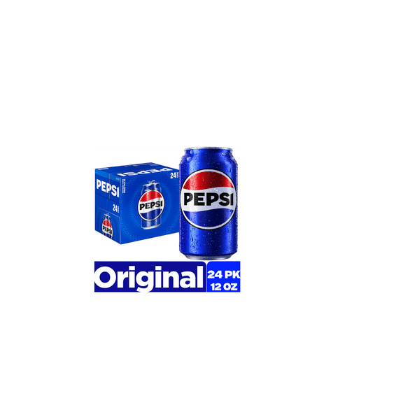 Pepsi Soda Cola, 12 fl oz Cans, 24 Pack
