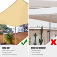 thumbnail image 5 of YeStarry 13x7Ft 97% UV Block Rectangle Sun Shade Sail Outdoor Patio Pool Garden Yard Lawn Carport Cover Net Awning Beige, 5 of 10