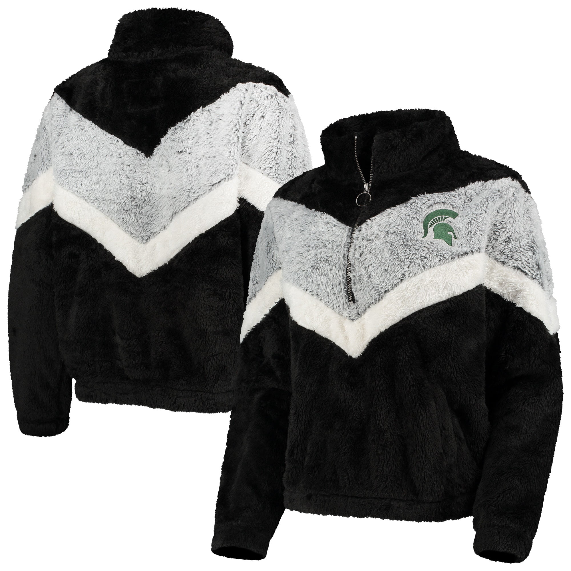 white fuzzy fleece jacket