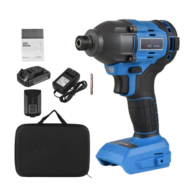 yeacher Percheuse Sans Fil Sans Balais 20V avec Mandrin Hexagonal de 1/4 Po, Couple de 200 N.m., DEL Intégrée et Vitesse de 2800 Tr/min pour Bricolage, Menuiserie et Réparation Auto (Inclut Embout S2 PH2 65 mm, Batterie, Chargeur)