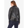 thumbnail image 2 of Roaman's Women's Plus Size Moto Leather Jacket, 2 of 6