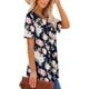 thumbnail image 5 of Puntoco Túnica De Verano Para Mujer, Cuello Redondo, Camisetas Con Estampado Floral, Blusa Casual De Manga Corta, Tops Plisados Con Dobladillo Con Volantes Puntoco Puntoco-1624, 5 of 8