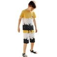 thumbnail image 3 of Tiijoy Boys Casual Summer Outfits Color Block Short Sleeve T-Shirt Shorts Set, Sizes 2-14, 3 of 3
