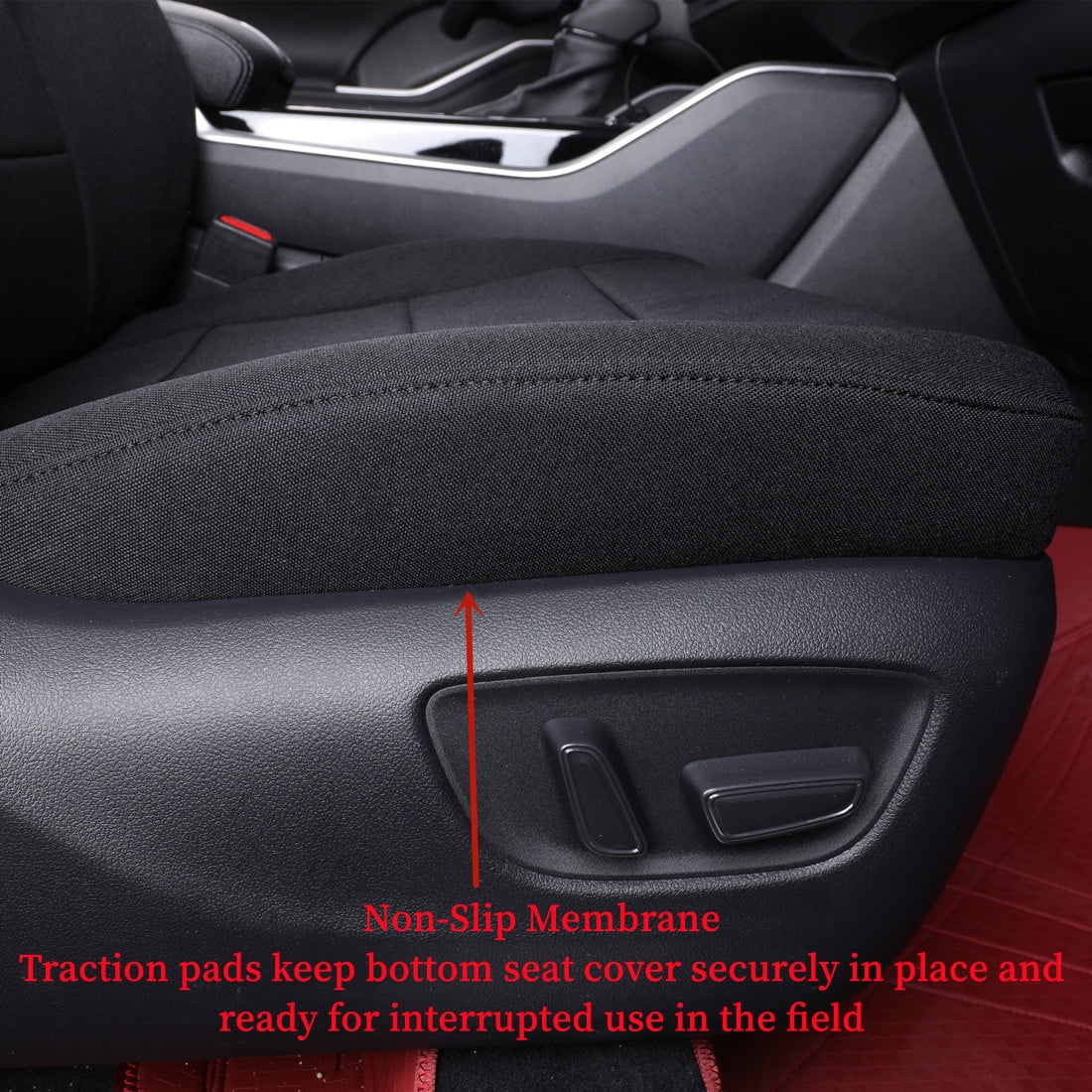 coverdream Grand Highlander Seat Covers Full Set for 2024 2025 2026 Toyota Grand Highlander SUV Seat Cushion,2nd Row w/Captain Seats - Polyester (Black,Full Set)