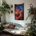 thumbnail image 3 of SEANATIVE Galaxy Fire Wolf Tapestry Home Decor Small Tapestry 36H*24W Inches Wall Tapestries Room Tapestry for Kids Room Laundry Room Living Room, 3 of 6