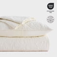 thumbnail image 4 of EVERGRACE 100% Cotton Paisley Quilt Set, Queen Size 3 Piece Set – Prewashed Lightweight Bedspread with 2 Shams, Soft & Breathable Matelasse Coverlet for All-Season Comfort, Ivory Cream, 4 of 8