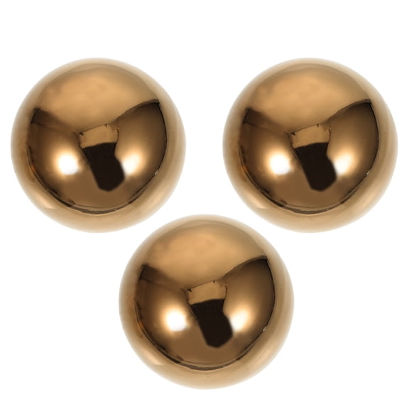 Worgeous Golden Mirror Surface Balls Hollow Decorative Spheres for Garden and Home Stainless Steel 3pcs
