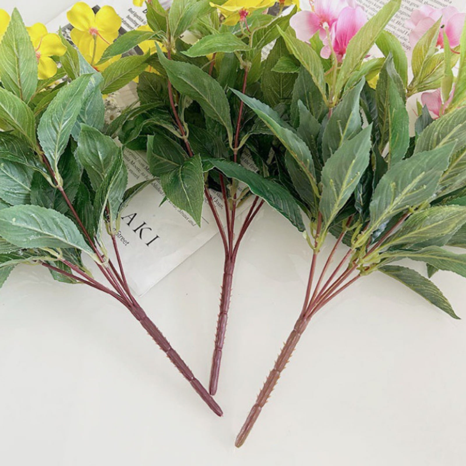 5 PCS Artificial Impatiens Flowers Silk Flowers Greenery Faux Impatiens Bushes Outdoors Indoor Patio Lawn Garden Pot Hanging Basket Porch Decor