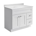 thumbnail image 3 of Brookings 36" Bathroom Vanity Shaker Wood Fully Assembled Sherwin Williams-White, 3 of 7