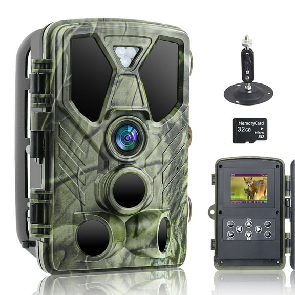 Suntekcam 36MP 4K Night Vision Hunting Trail Monitor with 32GB TF Card, Waterproof