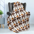 thumbnail image 4 of Halloween Soft Flannel Fleece Throw Blanket, Seasonal Vintage Pattern with Pumpkin Squash Witch Hats and Cat, Cozy Plush for Indoor and Outdoor Use, 70" x 90", Brown Orange Green, by Ambesonne, 4 of 5