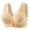 Beige, variant on Women's Casual Button Down Breathable Everyday Bra Comfortable Supportive Underwear Wireless T-Shirt Design Khaki 40