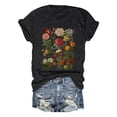thumbnail image 1 of UANWENN T-Shirt à Col Rond pour Femmes, Imprimé Floral Décontracté, Manches Courtes, T-Shirt Ample, Manches Longues, Compression, 1 of 2