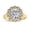 Yellow Gold, variant on AFFY Floral Halo Solitaire Engagement Ring for Women, Center 7mm Round Cut Lab Created Moissanite Ring in 14K Rose Gold Plated 925 Sterling Silver Size-7
