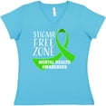 thumbnail image 3 of Inktastic Stigma Free Zone Mental Health Awareness Women's V-Neck T-Shirt, 3 of 5