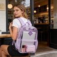 thumbnail image 4 of Clear Transparent Backpack 17.72in Stadium Approved Backpack Large Capacity School Bag Multi Compartment Waterproof for School Concerts Sports Events Travel Commuting Office Daily Use Accessories, 4 of 6