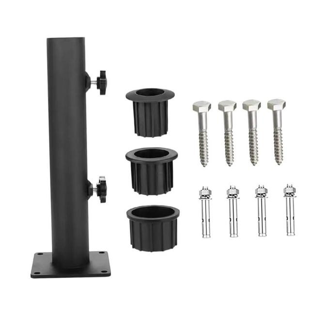 Soporte para sombrilla de patio, soporte de hierro multifuncional ajustable para asta de bandera, de tubo para sombrilla para jardín y patio.