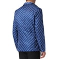 thumbnail image 3 of BLAZER RAYADO INSPIRE CHIC para hombres, chaqueta de traje con patrón de rayas, abrigo de negocios deportivo, talla L, azul oscuro, 3 of 4